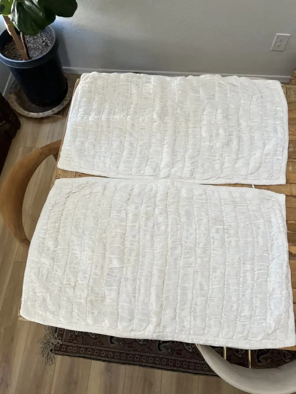 Amity Home Cotton Ruched Quilted Pillow Sham Set 21x36